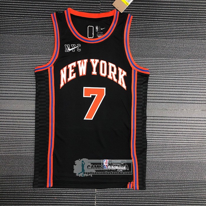 Camiseta New York Knicks Carmelo Anthony NO 7 Ciudad 2021-22 Negro